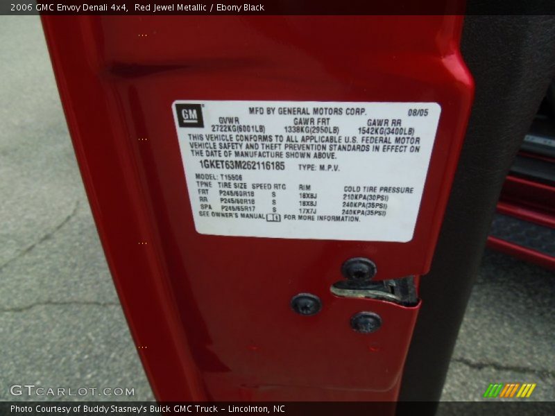 Red Jewel Metallic / Ebony Black 2006 GMC Envoy Denali 4x4