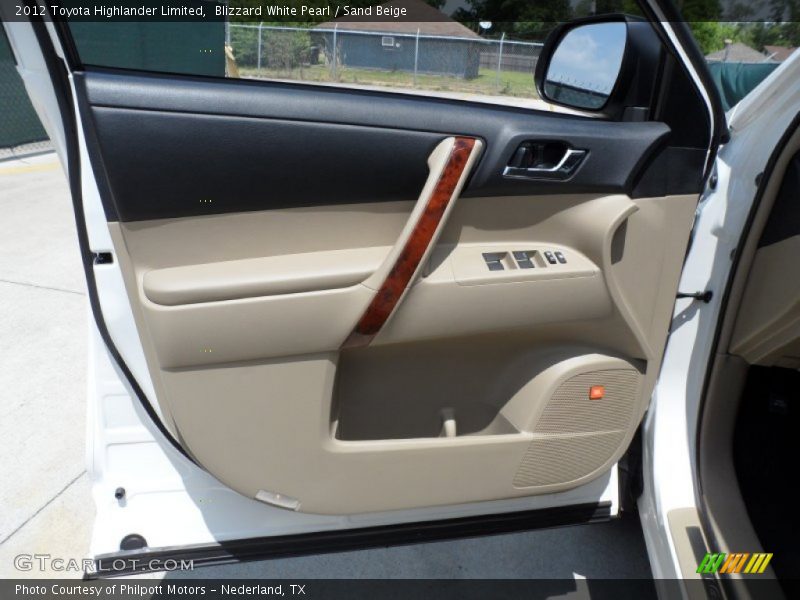 Blizzard White Pearl / Sand Beige 2012 Toyota Highlander Limited