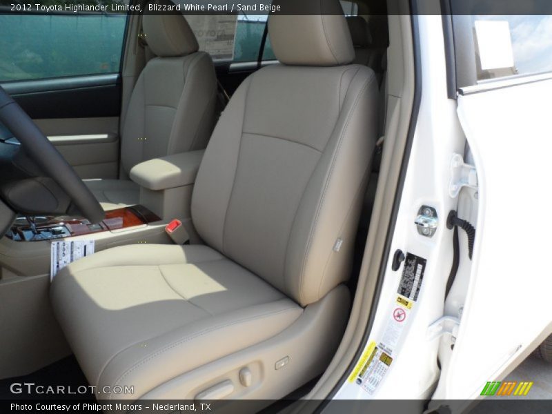 Blizzard White Pearl / Sand Beige 2012 Toyota Highlander Limited