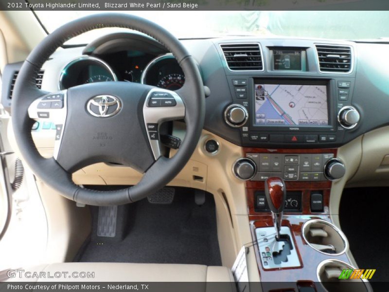 Blizzard White Pearl / Sand Beige 2012 Toyota Highlander Limited