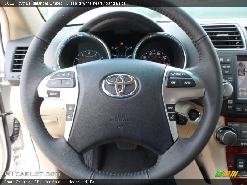 Blizzard White Pearl / Sand Beige 2012 Toyota Highlander Limited