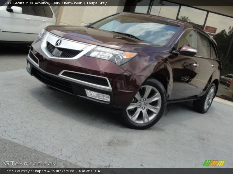 Dark Cherry Pearl / Taupe Gray 2010 Acura MDX Advance