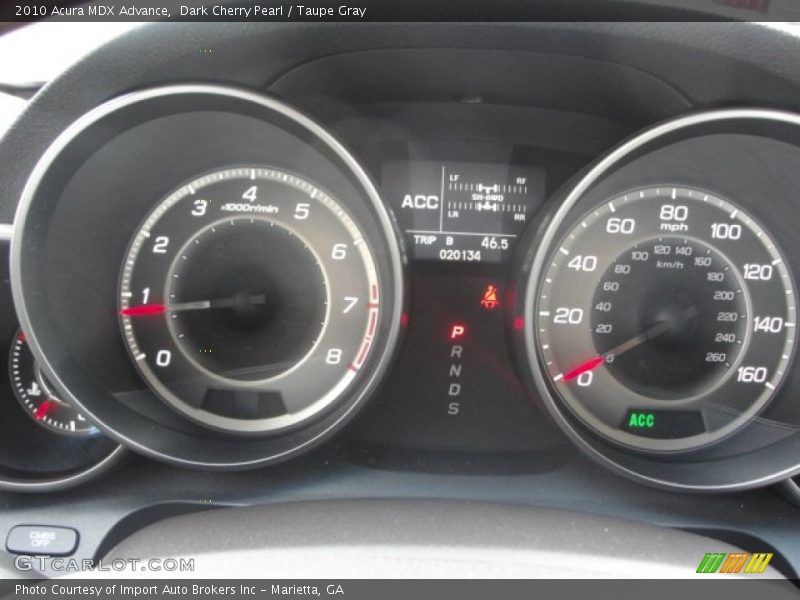 Dark Cherry Pearl / Taupe Gray 2010 Acura MDX Advance