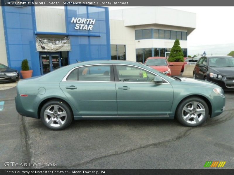 Silver Moss Metallic / Cocoa/Cashmere 2009 Chevrolet Malibu LT Sedan