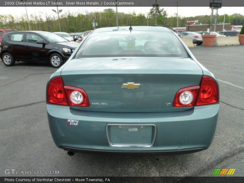 Silver Moss Metallic / Cocoa/Cashmere 2009 Chevrolet Malibu LT Sedan