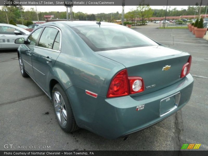 Silver Moss Metallic / Cocoa/Cashmere 2009 Chevrolet Malibu LT Sedan