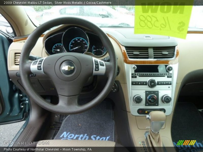 Silver Moss Metallic / Cocoa/Cashmere 2009 Chevrolet Malibu LT Sedan