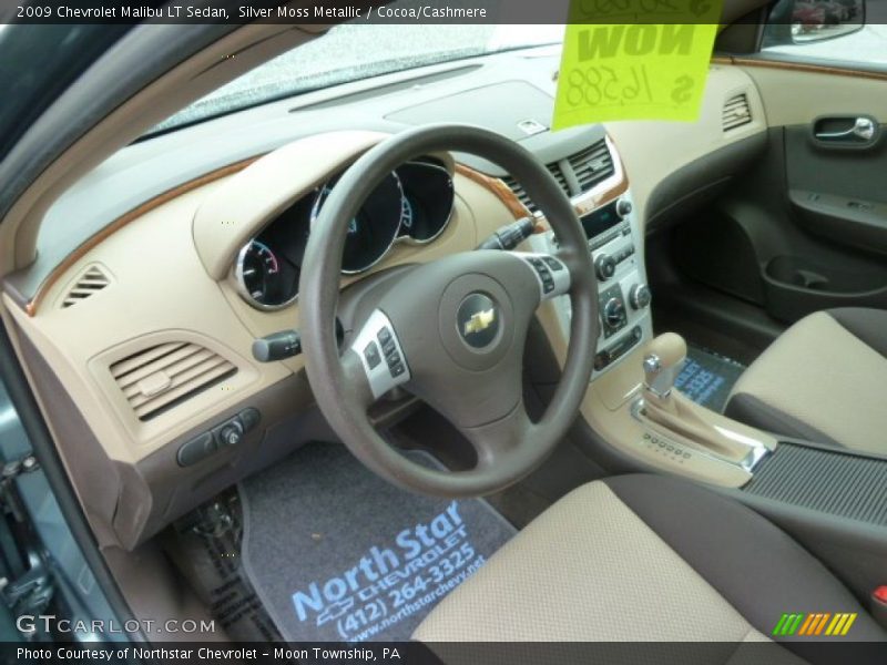 Silver Moss Metallic / Cocoa/Cashmere 2009 Chevrolet Malibu LT Sedan
