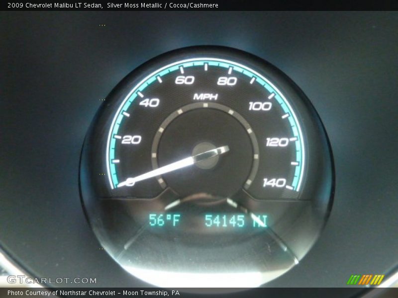 Silver Moss Metallic / Cocoa/Cashmere 2009 Chevrolet Malibu LT Sedan