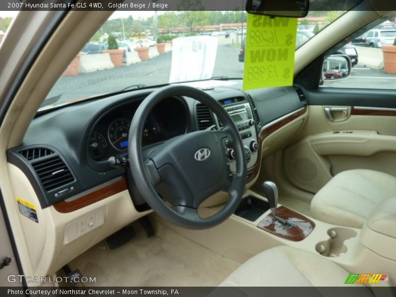 Golden Beige / Beige 2007 Hyundai Santa Fe GLS 4WD