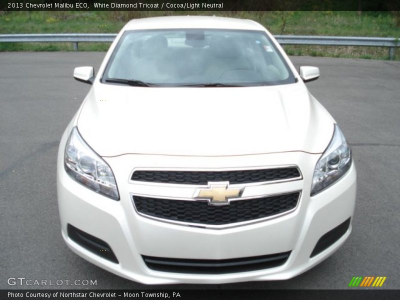 White Diamond Tricoat / Cocoa/Light Neutral 2013 Chevrolet Malibu ECO