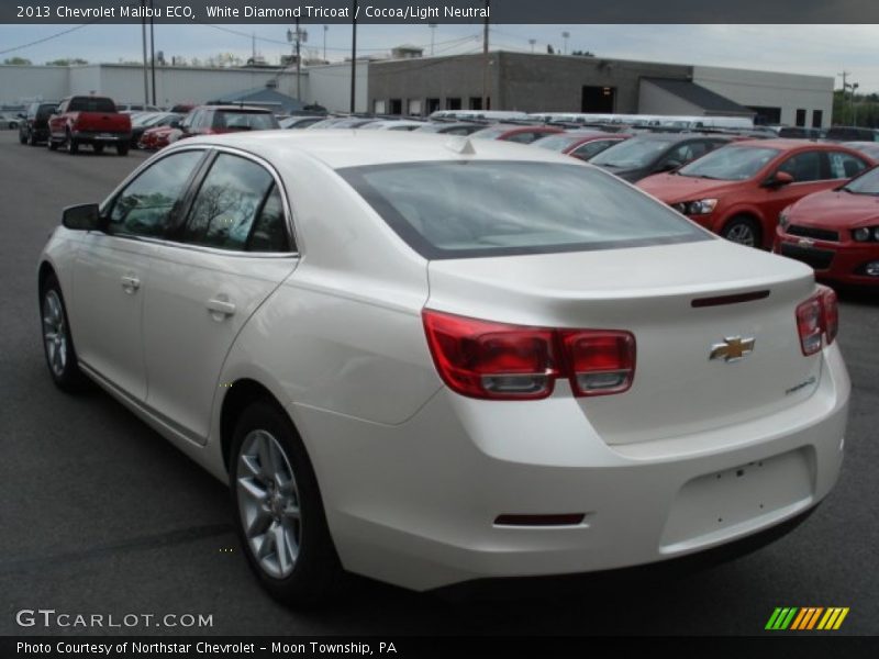 White Diamond Tricoat / Cocoa/Light Neutral 2013 Chevrolet Malibu ECO