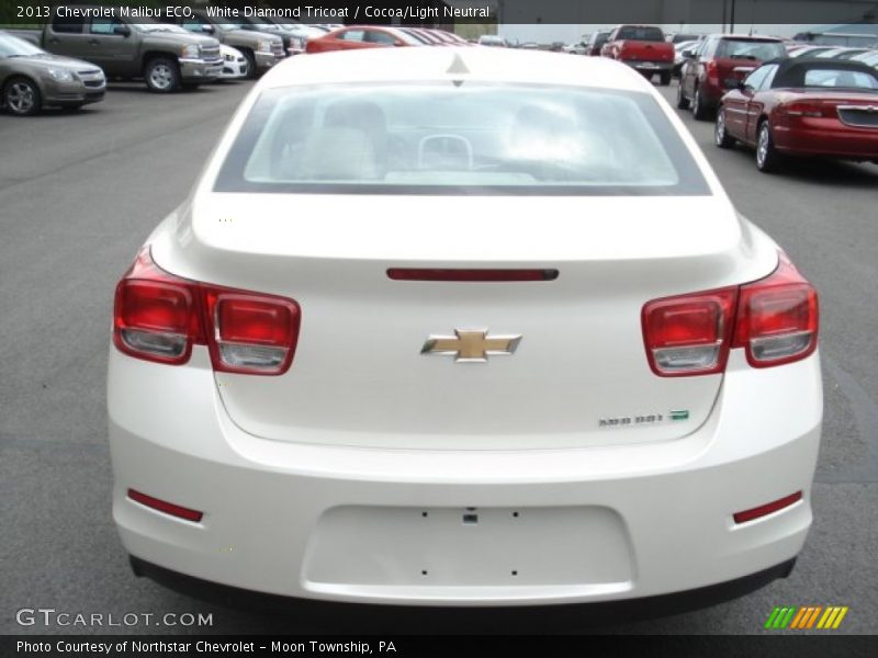 White Diamond Tricoat / Cocoa/Light Neutral 2013 Chevrolet Malibu ECO