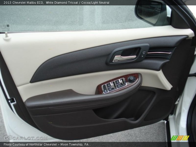 White Diamond Tricoat / Cocoa/Light Neutral 2013 Chevrolet Malibu ECO
