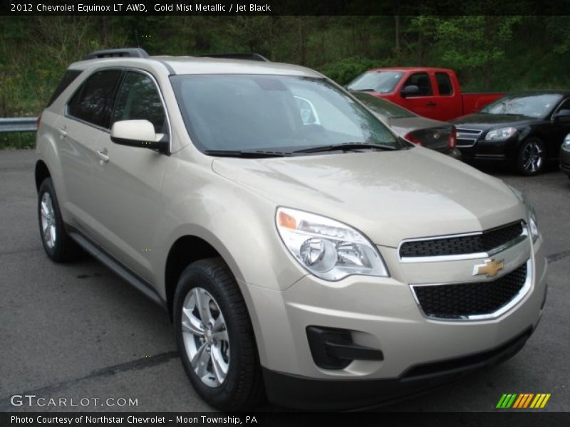 Gold Mist Metallic / Jet Black 2012 Chevrolet Equinox LT AWD