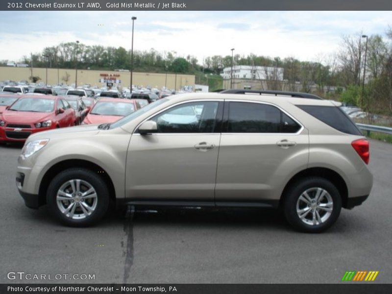 Gold Mist Metallic / Jet Black 2012 Chevrolet Equinox LT AWD