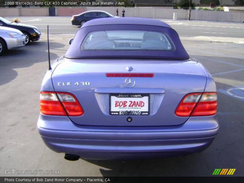 Azure Blue Metallic / Ash 2000 Mercedes-Benz CLK 430 Cabriolet