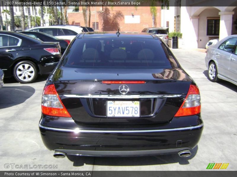 Sienna Black Metallic / Black/Sahara Beige 2007 Mercedes-Benz E 350 Sedan