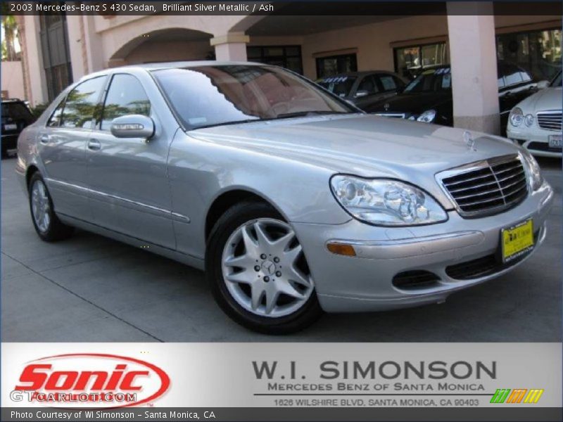 Brilliant Silver Metallic / Ash 2003 Mercedes-Benz S 430 Sedan