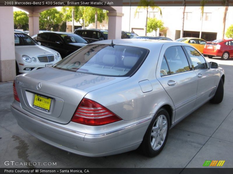 Brilliant Silver Metallic / Ash 2003 Mercedes-Benz S 430 Sedan