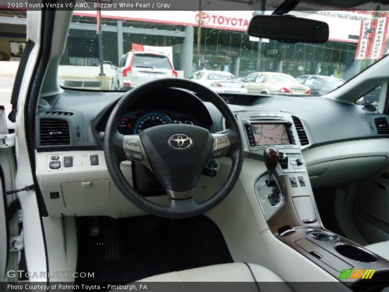 Blizzard White Pearl / Gray 2010 Toyota Venza V6 AWD