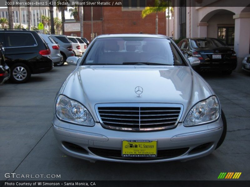 Brilliant Silver Metallic / Ash 2003 Mercedes-Benz S 430 Sedan