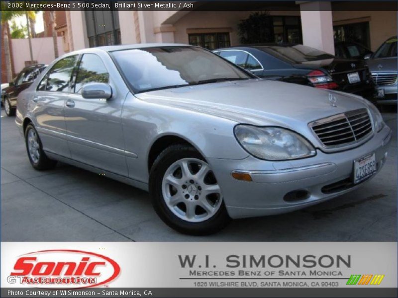 Brilliant Silver Metallic / Ash 2002 Mercedes-Benz S 500 Sedan