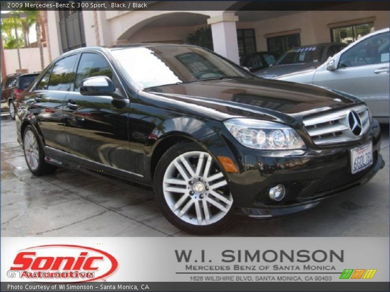 Black / Black 2009 Mercedes-Benz C 300 Sport