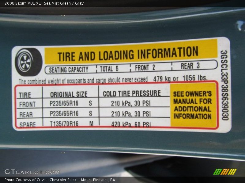 Sea Mist Green / Gray 2008 Saturn VUE XE