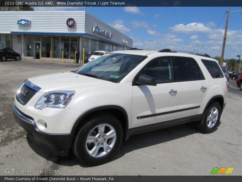 White Diamond Tricoat / Light Titanium 2010 GMC Acadia SLE AWD