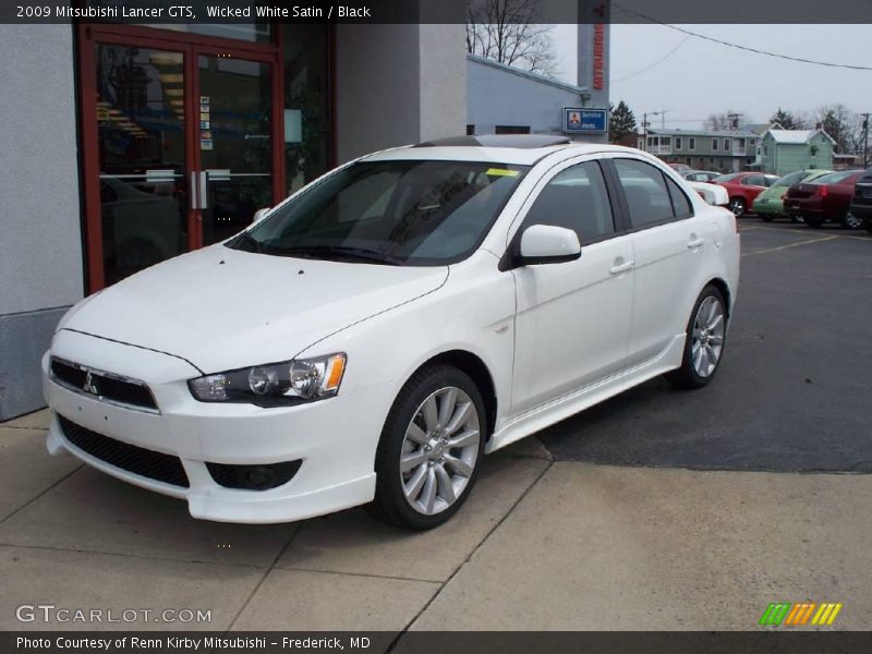 Wicked White Satin / Black 2009 Mitsubishi Lancer GTS
