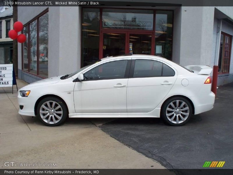 Wicked White Satin / Black 2009 Mitsubishi Lancer GTS