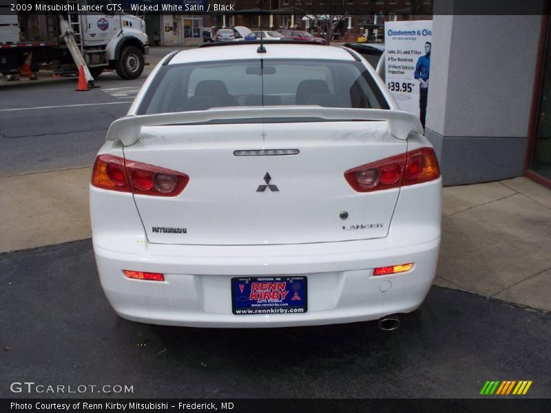 Wicked White Satin / Black 2009 Mitsubishi Lancer GTS