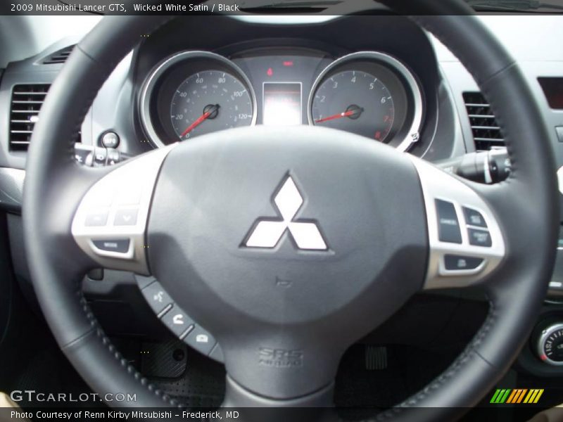 Wicked White Satin / Black 2009 Mitsubishi Lancer GTS