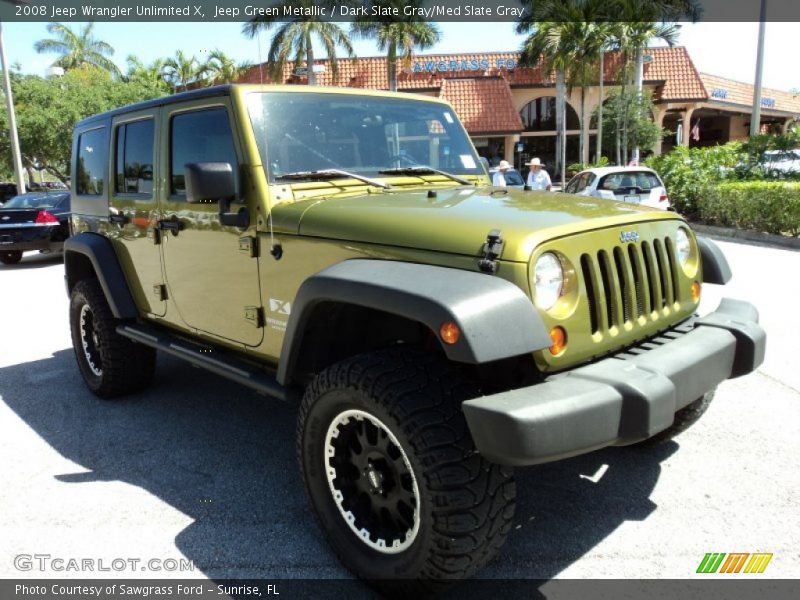 Jeep Green Metallic / Dark Slate Gray/Med Slate Gray 2008 Jeep Wrangler Unlimited X