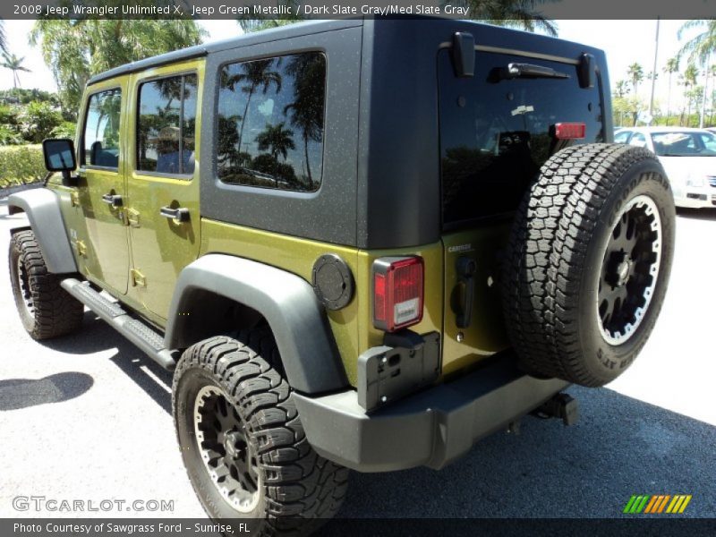 Jeep Green Metallic / Dark Slate Gray/Med Slate Gray 2008 Jeep Wrangler Unlimited X