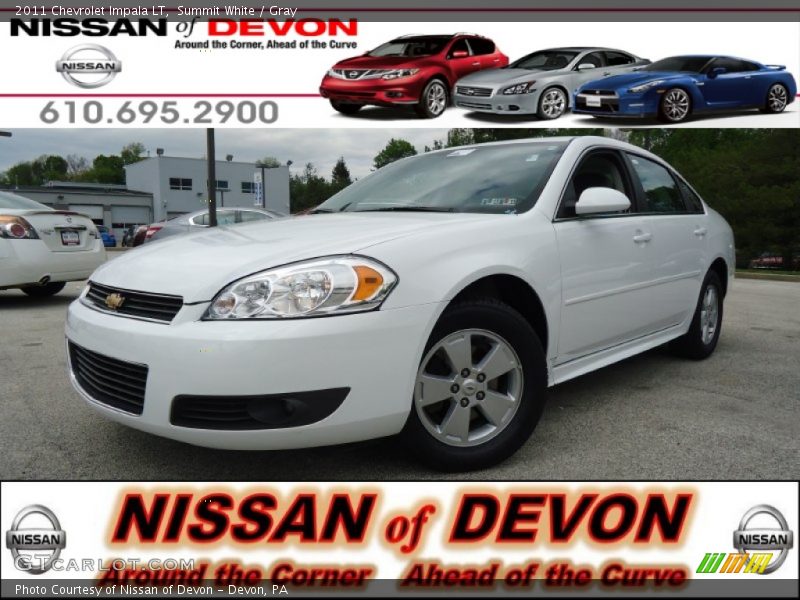 Summit White / Gray 2011 Chevrolet Impala LT
