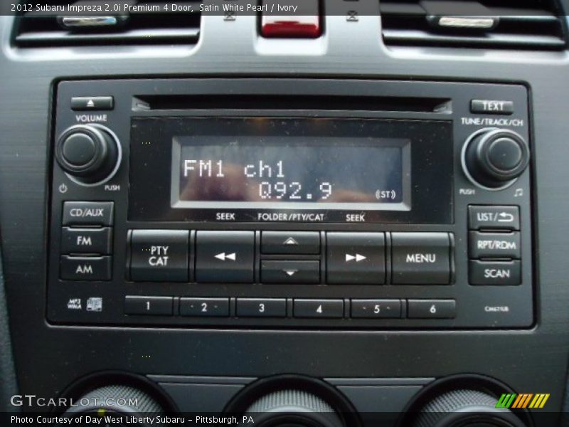 Satin White Pearl / Ivory 2012 Subaru Impreza 2.0i Premium 4 Door