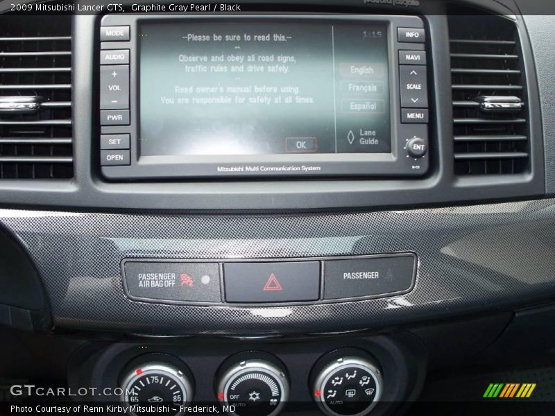 Graphite Gray Pearl / Black 2009 Mitsubishi Lancer GTS