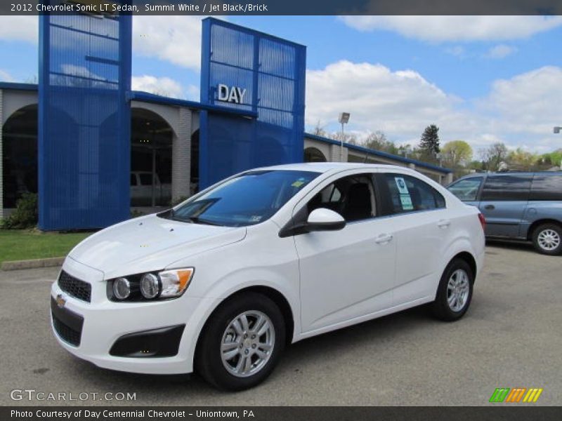 Summit White / Jet Black/Brick 2012 Chevrolet Sonic LT Sedan