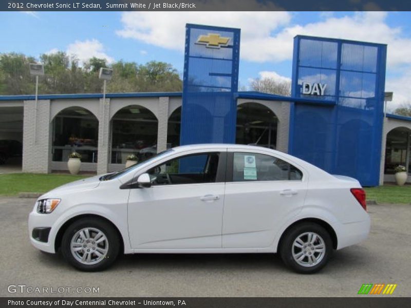 Summit White / Jet Black/Brick 2012 Chevrolet Sonic LT Sedan