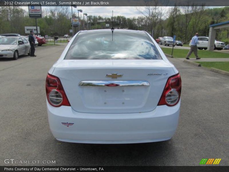 Summit White / Jet Black/Brick 2012 Chevrolet Sonic LT Sedan