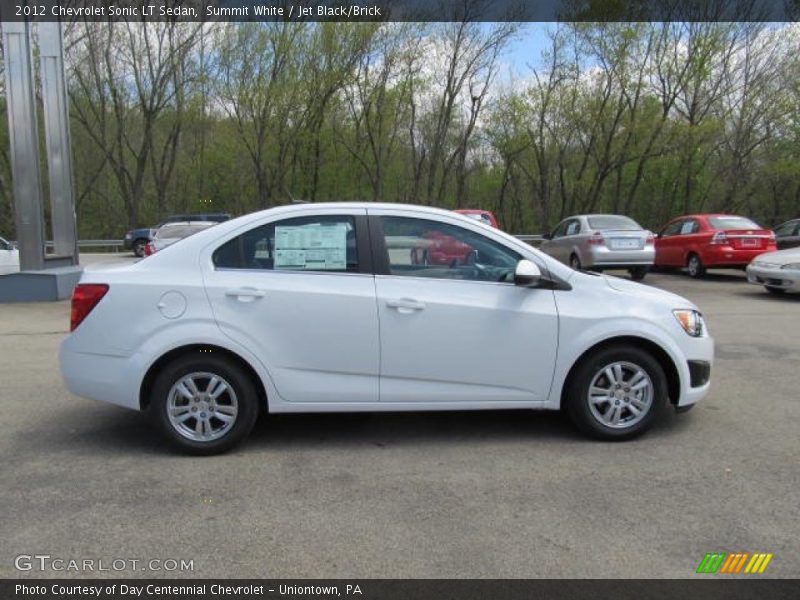 Summit White / Jet Black/Brick 2012 Chevrolet Sonic LT Sedan