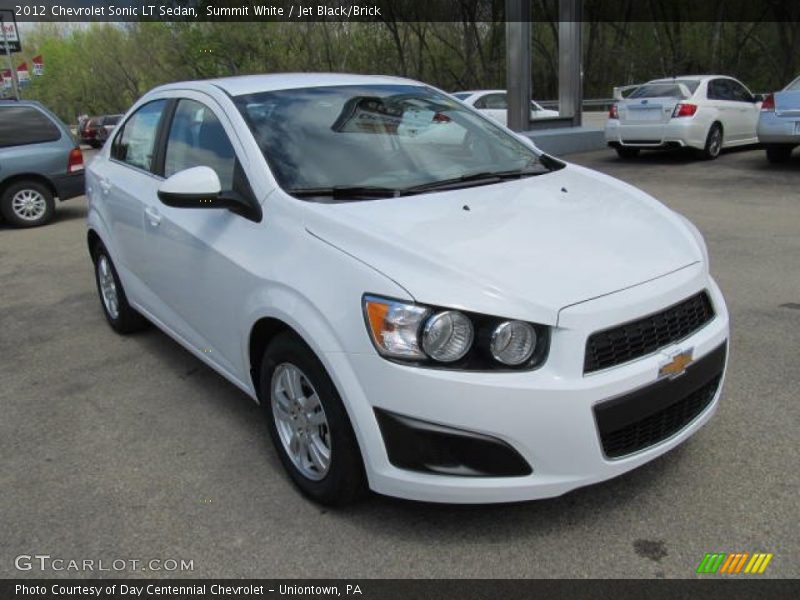 Summit White / Jet Black/Brick 2012 Chevrolet Sonic LT Sedan