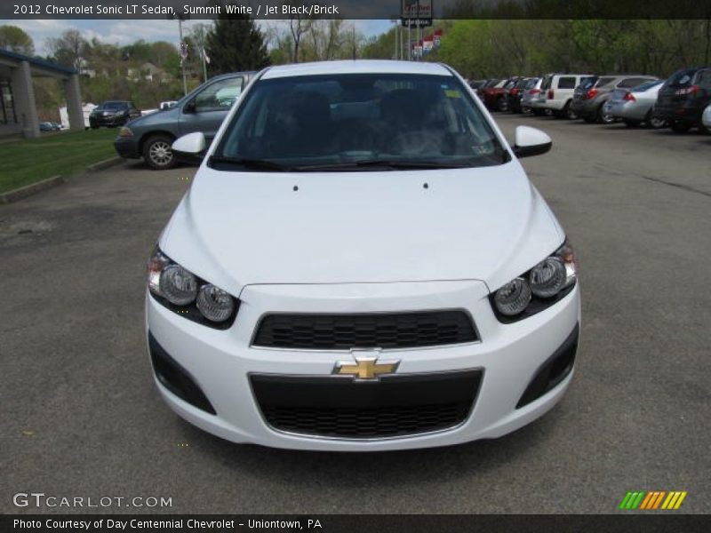 Summit White / Jet Black/Brick 2012 Chevrolet Sonic LT Sedan
