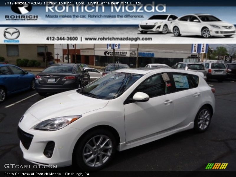 Crystal White Pearl Mica / Black 2012 Mazda MAZDA3 s Grand Touring 5 Door
