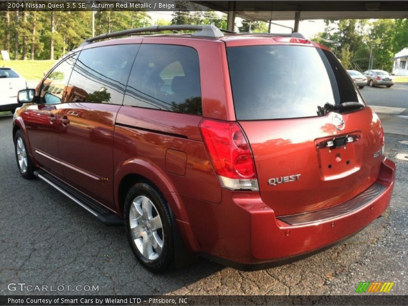 Autumn Red Metallic / Beige 2004 Nissan Quest 3.5 SE