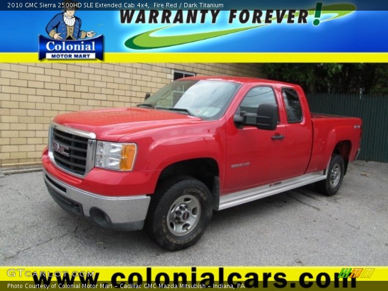 Fire Red / Dark Titanium 2010 GMC Sierra 2500HD SLE Extended Cab 4x4