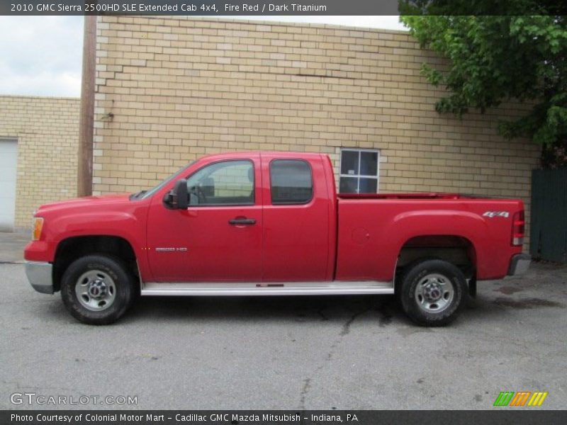 Fire Red / Dark Titanium 2010 GMC Sierra 2500HD SLE Extended Cab 4x4