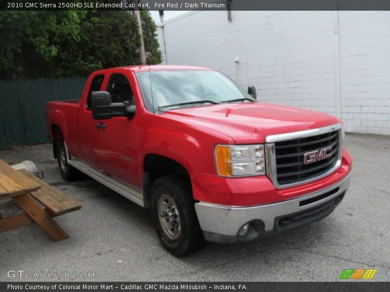 Fire Red / Dark Titanium 2010 GMC Sierra 2500HD SLE Extended Cab 4x4